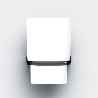 Стеклянный стакан с настенным держателем Am.Pm Inspire 2.0 чёрный матовый A50A34322